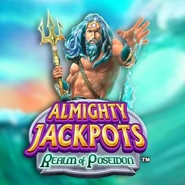 Almighty Jackpots – Realm of Poseidon online game logo by Novomatic on herospincasino.eu