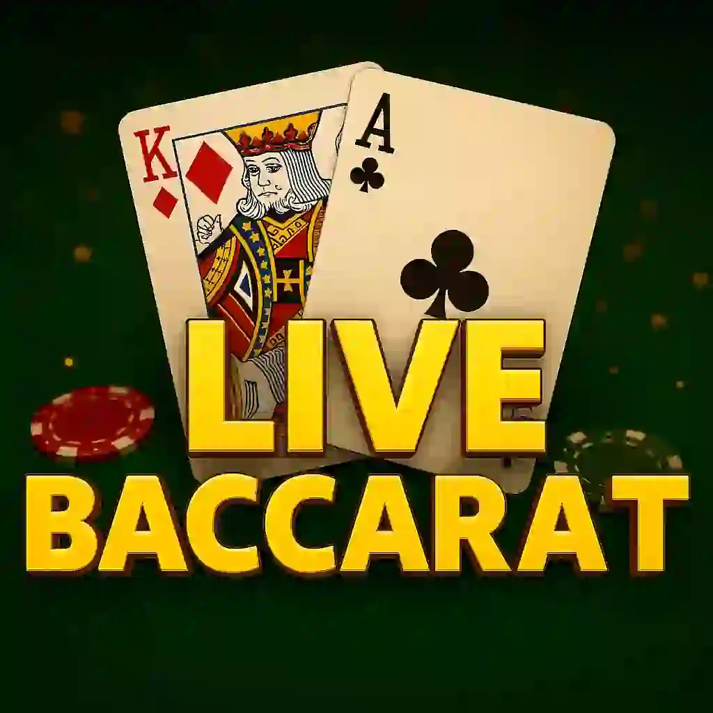 Live Baccarat slot icon by Evolution, available at Herospin Casino